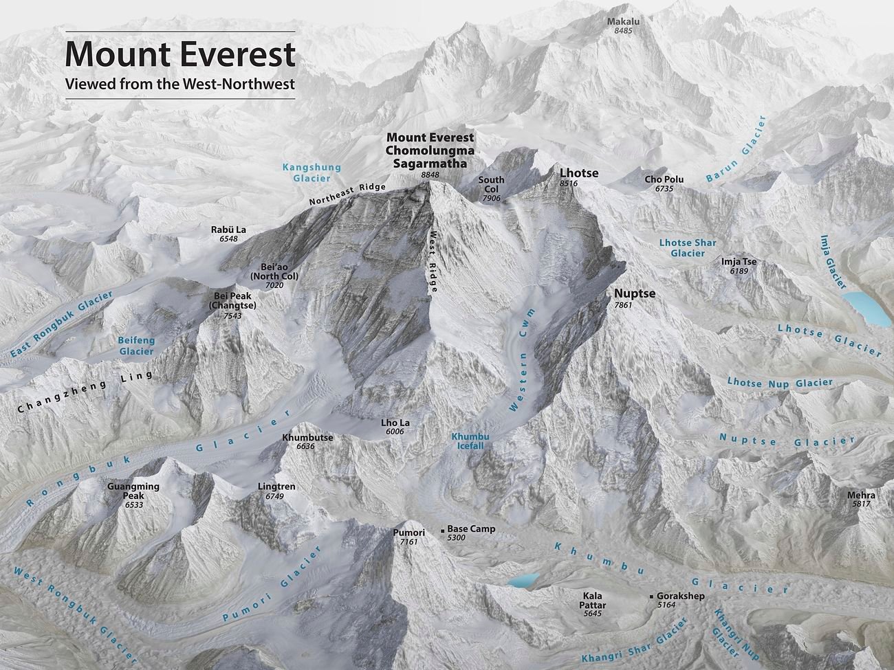 Mount Everest 3D Map by Tom